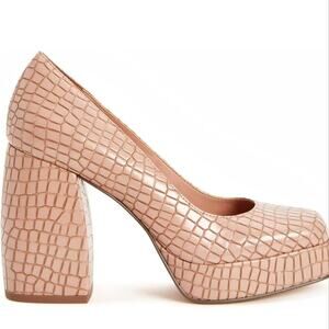 Katy Perry “The Uplift” Croc-Embossed Platform Block Heel Pumps  / Size 6